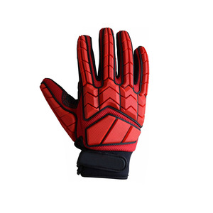 Rabixo Sports Full Finger PU Gloves Red Black Non Slip Outdoor Work Unisex <b>Hook</b> and Loop Closure All Seasons Digital Print - Product Image 2