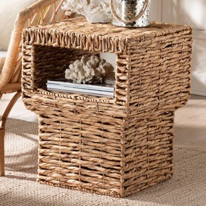 Mesas auxiliares de lujo hechas a mano para decoración de sala de estar y organizador, mesa auxiliar decorativa de jacinto de agua - Product Image 1