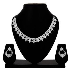 Conjunto de Gargantilla tachonada piedra Fantasía Floral - Product Image 1