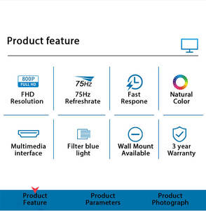 Haute qualité 15 17 19 pouces 1280*800 75hz large PC ordinateur bureau affichage de bureau écran LCD moniteur LED moniteur CCTV - Product Image 3