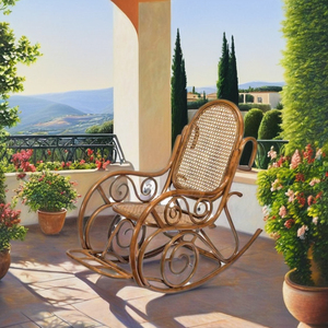 Chaise de détente confortable en rotin édition ROCKING CHAIR ON KD pour mobilier d'extérieur pour villa - Product Image 1