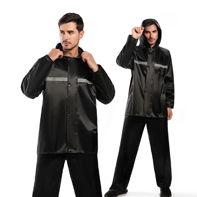 Evrensel Rainwear takım su geçirmez naylon iş elbisesi erkekler için kadın erkek kız seyahat yetişkin yağmurluk pantolon pelerin motosiklet ile