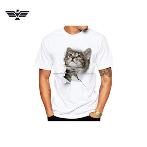 T-shirt en coton blanc tricoté avec logo graphique 3D personnalisé pour homme, unisexe, vêtements décontractés - Product Image 2