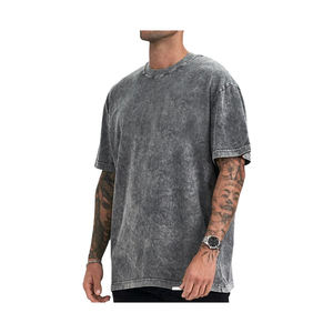 ผู้ผลิตเสื้อยืดล้างกรดผลิตในปากีสถานสไตล์วินเทจน้ําหนักหนักขายดีที่สุดล้างกรดเสื้อยืดสไตล์วินเทจ - Product Image 3