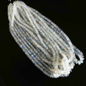 Perles rondes facettées en pierre de lune arc-en-ciel flashy, pierres précieuses naturelles en pierre de lune pour la fabrication de bijoux par un grossiste indien en vrac - Product Image 2