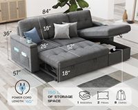 Großhandel L-förmiges Lounge-Schlafsofa mit Stauraum Funktionales Dreisitzer-Set für Wohnzimmer oder Schlafzimmer für Hotels