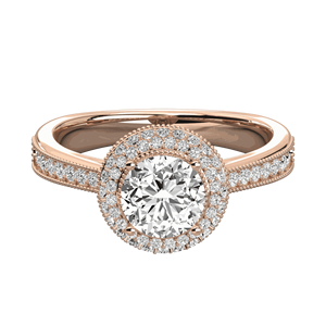 Bague de fiançailles en diamant rond pour elle - Product Image 1