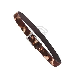 2025 más vendidos 100% genuino de moda lindo pelo en cinturones mejor diseño duradero pelo de vaca cuero hombres niños cinturones para niñas - Product Image 2