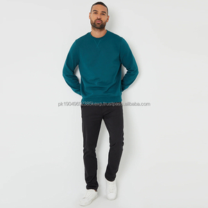 Sweat-shirt à col rond en molleton personnalisé de qualité supérieure pour homme Sherpa bleu 100% coton Taille unisexe Poignets côtelés Ourlet solide OEM Hiver - Product Image 3