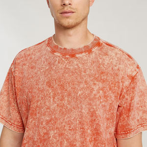 Camiseta de Hombre al por Mayor de Alta Calidad, Estilo Lavado Ácido, Tejido de Punto, Corte Regular, 100% Algodón, Personalizable - Product Image 3