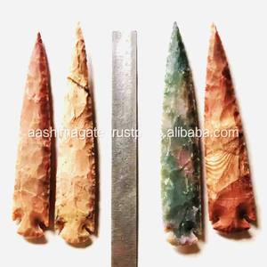 Vente en gros de pointes de flèches en agate indienne de 7 pouces faites à la main pierre semi-précieuse artisanat artefacts de pierres précieuses - Product Image 1