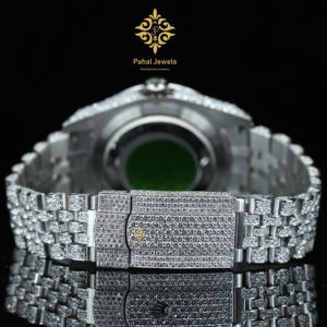 Reloj de Lujo Totalmente Automático con Diamantes Moissanite VVV, Mecanismo Visible con Estilo - Product Image 3