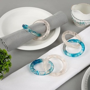 Premium Marbre Tourbillon Rond Résine Serviette Anneau Ensemble Élégant À Manger Décor pour La Fête De Mariage Hôtel Table Accessoires - Product Image 6