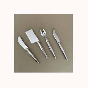 Acero inoxidable plata pulida con diseño completo en negrita mango cubiertos vajilla rebanador mantequilla cuchillo queso cuchillo tenedor juegos - Product Image 1