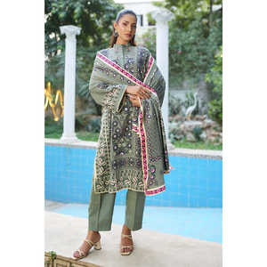 Conjunto de traje Khaddar estampado de 3 piezas para mujer SD-52224 - Product Image 4