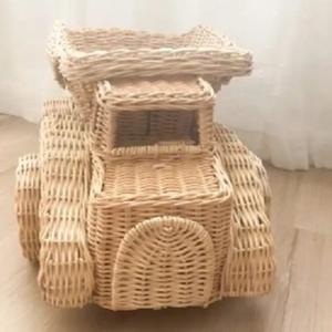 Vente directe d'usine meilleure qualité rotin jouet camion à benne basculante jouet osier jouets naturels cadeau d'anniversaire semblant décoration de salle de jeux - Product Image 3