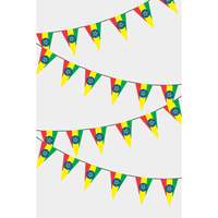 Guirlande de drapeaux triangulaires éthiopiens personnalisés 3x5 pieds en polyester, techniques d'impression numérique, nom du produit personnalisé