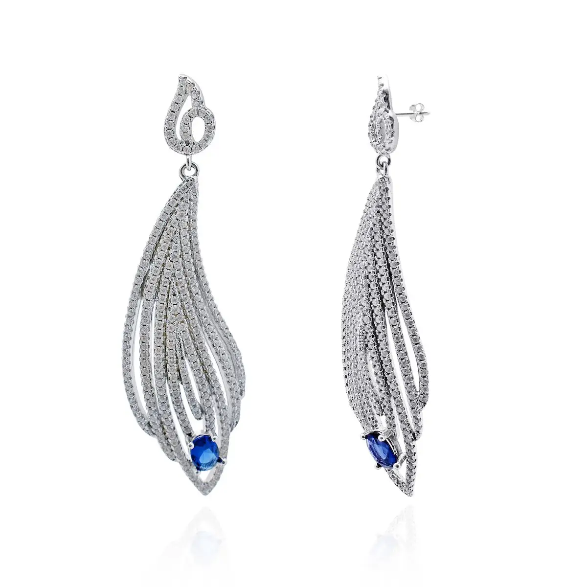Avarta gioielli 925 argento Sterling Allure Set pendente con zaffiro blu e zirconi per ragazze e donne