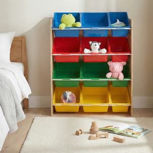 Gabinete de Almacenamiento de Juguetes para Niños con 12 Cajones, Moderno, con Cuatro Ruedas Cromadas, Duradero, de Plástico y Hierro de Alta Calidad para Dormitorio o Escuela - Product Image 1