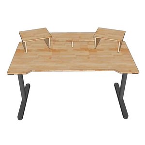 Escritorio Minimalista para Oficina con Superficie de Madera Natural y Patas Redondas de Hierro para Oficina en Casa y Sala de Estar SD68009 - Product Image 2