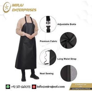 Delantal de piel sintética grande ultraligera, babero ajustable de vinilo impermeable negro, ropa de trabajo protectora, lavavajillas ignífugo - Product Image 6