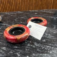 Brûleur d'encens Bakhoor artisanal en bois de santal indien et résine époxy, motif étoile d'anis, écologique, durable, décoratif, porte-encens arabe, cadeau pour la maison