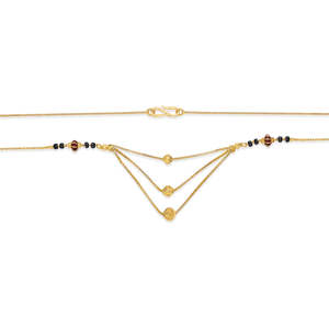 Mangalsutra moderne en acier inoxydable plaqué or à trois couches pour femmes - Product Image 3