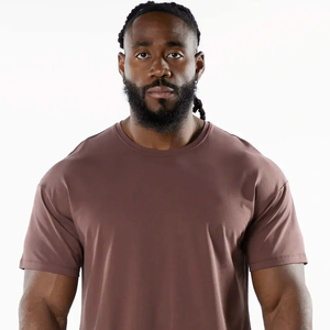 Coupe décontractée surdimensionné Baggy couleur unie Design minimaliste léger en coton doux T-shirt Streetwear décontracté de tous les jours pour hommes - Product Image 5