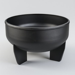 Brasero extérieur moderne artisanal en métal avec un savoir-faire artistique, fonction de combustion du bois, finition thermolaquée pour la décoration de jardin - Product Image 3