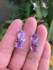 ชุดสร้อยคอและต่างหูสำหรับเจ้าสาวอเมทิส925เครื่องประดับงานแต่งงานสีม่วงเงินสเตอร์ลิงของขวัญงานแฮนด์เมดสุดหรูสำหรับเธอ - Product Image 2