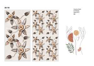 Carreaux de sol et de mur en porcelaine 3D à motifs floraux en relief, design naturel, décoration intérieure moderne de luxe, décoration de maison, hôtel, centre commercial - Product Image 2