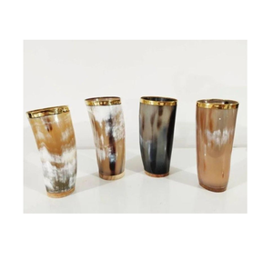 Verre en corne de buffle d'excellente qualité fait à la main personnalisé de haute vente design de jante en laiton artisanat verre en corne de buffle - Product Image 4