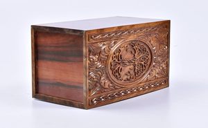 Urna de palisandro para cenizas humanas-Caja de madera de árbol de la vida-Urna de cremación personalizada para cenizas Caja de madera grande hecha a mano - Product Image 3