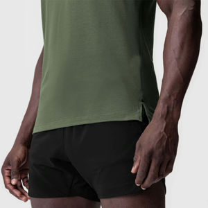 T-shirts pour hommes T-shirts élastiques en coton T-shirts classiques ajustés doux Tissu ajusté Nouveau design T-shirts pour hommes à col rond - Product Image 4