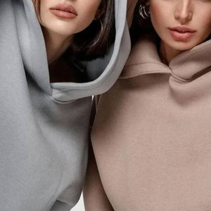 จ็อกเกอร์จั๊มเปอร์แบบใหม่ชุดออกกำลังกายหนา2ชิ้นสำหรับผู้หญิงชุดครอปโอเวอร์ไซส์และเซตเสื้อฮู้ด - Product Image 3