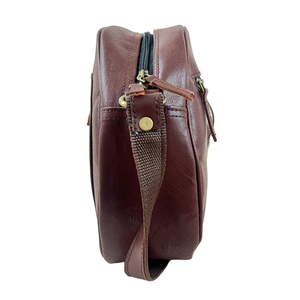 Sac à bandoulière léger en cuir véritable pour femmes élégant demi-cercle sac à bandoulière fermeture à glissière Durable sac à main de tous les jours - Product Image 3