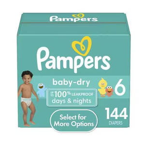 ปรนเปรอผ้าอ้อมเด็กป้องกันพิเศษแห้งทารก, ขนาด6, นับ144 - Product Image 1