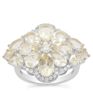 Anillo Geométrico Chapado en Platino y Rodio con Circonita Blanca Certificada por IGI de 5.75 Quilates - Product Image 1