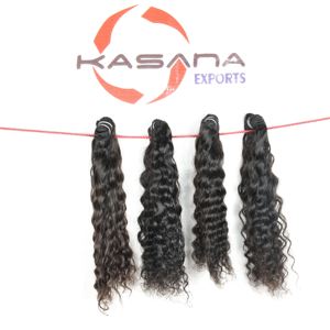 Naturel Bouclés Vierge Vietnamien Cuticule Aligné Traitement Aucun Tissage machine double trame profonde vague tissage pas cher Cheveux Humains - Product Image 2