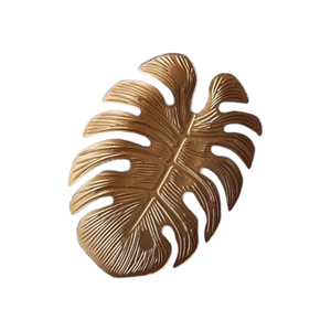 Plateau en forme de feuille en métal décoratif en or de luxe/assiette de fruits décor de salon bol décoration de la maison en gros coût - Product Image 5