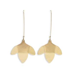 CUCOCUCA YXQ E183 comodi orecchini pendenti alla moda a forma di foglia minimalista in acciaio inossidabile color oro, adatti per lo stile quotidiano - Product Image 1