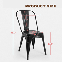 Chaise de salle à manger en acier inoxydable de style industriel, durable, pour une utilisation en intérieur/extérieur dans les restaurants, les hôtels, les bars à domicile - Sièges OEM/ODM