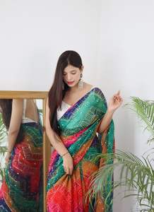 ÚLTIMO DISEÑADOR CHIFFON MUTI BADHANI IMPRESO SECUENCIA SAREE - Product Image 4