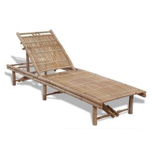 Lit lounge inclinable pour bain de soleil sur la plage lit de bronzage en bambou naturel vente en gros de transats - Product Image 4