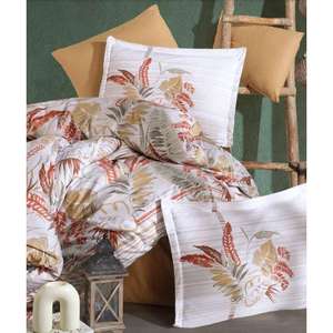 Ensemble housse de couette double Clasy Ranforce Oliva V1 Moutarde-Literie de qualité supérieure - Product Image 1