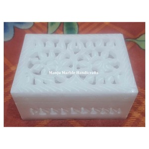 กล่องแกะสลักหินอ่อนสีขาวบริสุทธิ์พร้อมเทคนิคการแกะสลักทำด้วยมือสำหรับไอเดียของขวัญธุรกิจราคาถูก - Product Image 4