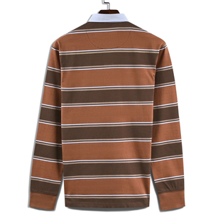 Camiseta de Rugby para Hombre 100% Algodón al por Mayor, Diseño de Manga Larga Redonda a Rayas con Estampado Digital, Camiseta de Polo de Rugby - Product Image 4