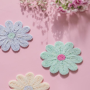 Posavasos de flores de cerezo con cuentas: Primavera floral hecha a mano Diseñador único Elegante Top Última elección Premium elegante - Product Image 4