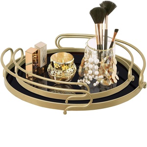 Plateaux de service en métal de plat de service de nourriture d'aspect royal pour la décoration de table de fête de mariage - Product Image 1