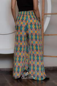 กางเกงพาลาซโซขากว้างทำด้วยมือสุดประณีตเสื้อผ้าแฟชั่นแนวโบโฮพิมพ์ลายนกยูงสุดชิคทุกวัน - Product Image 6